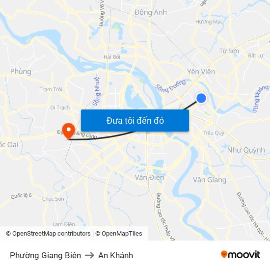 Phường Giang Biên to An Khánh map