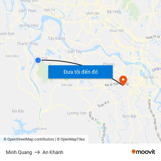 Minh Quang to An Khánh map