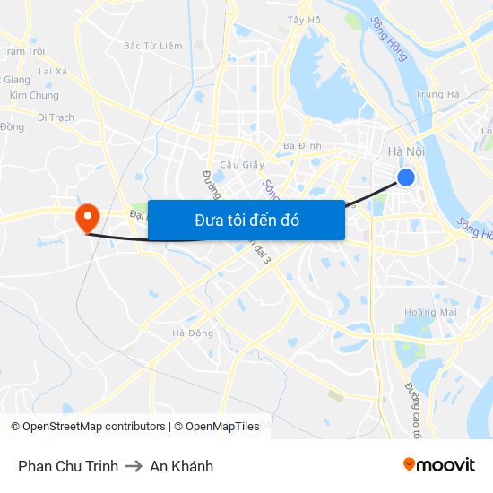 Phan Chu Trinh to An Khánh map