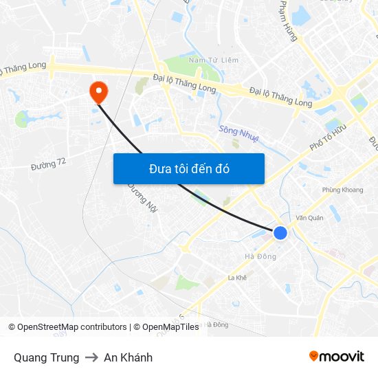 Quang Trung to An Khánh map