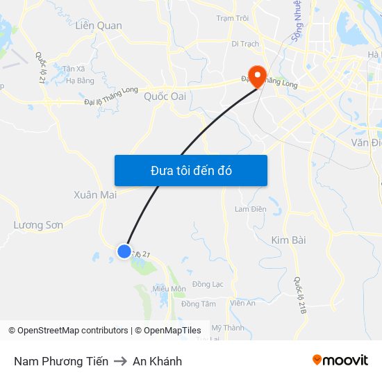 Nam Phương Tiến to An Khánh map