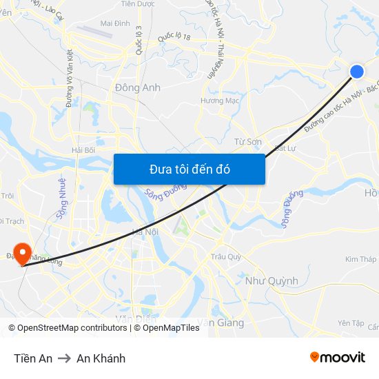 Tiền An to An Khánh map