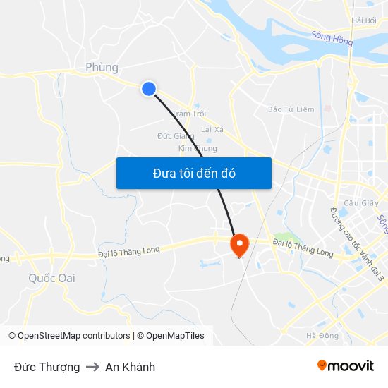 Đức Thượng to An Khánh map