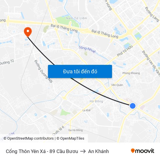 Cổng Thôn Yên Xá - 89 Cầu Bươu to An Khánh map