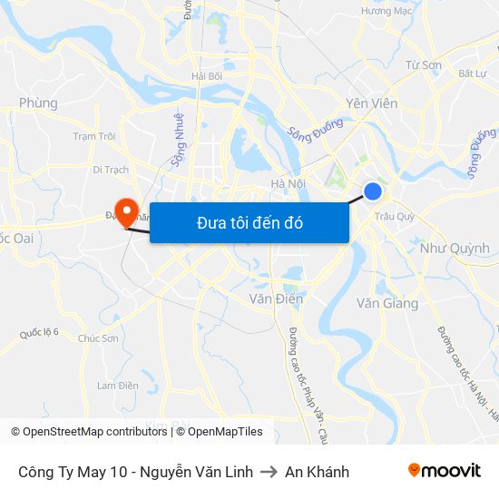Công Ty May 10 - Nguyễn Văn Linh to An Khánh map