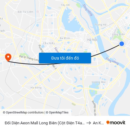 Đối Diện Aeon Mall Long Biên (Cột Điện T4a/2a-B Đường Cổ Linh) to An Khánh map