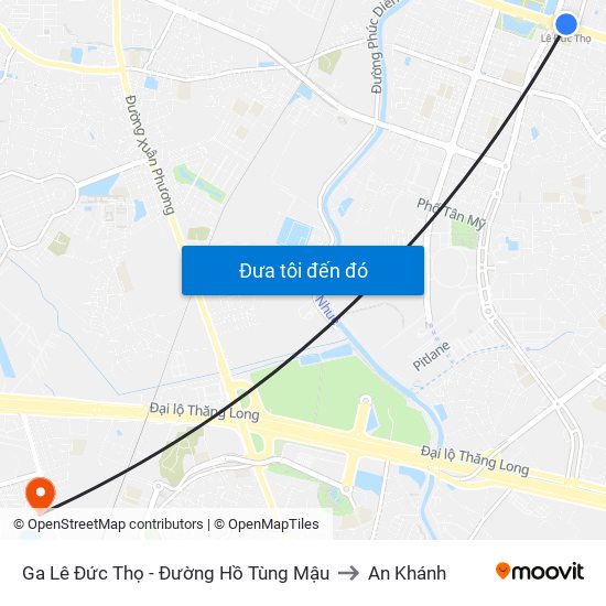 Ga Lê Đức Thọ - Đường Hồ Tùng Mậu to An Khánh map