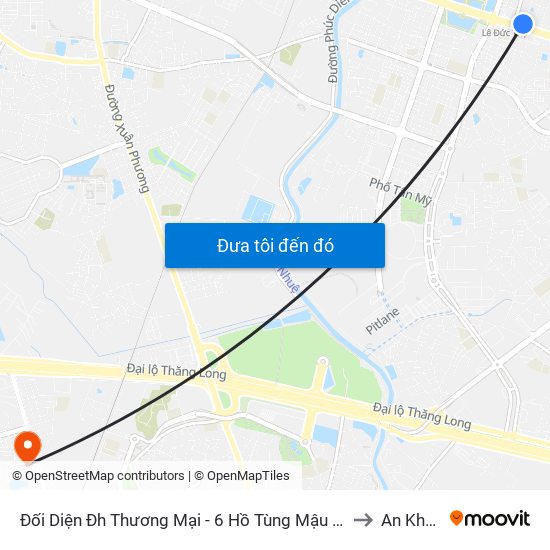 Đối Diện Đh Thương Mại - 6 Hồ Tùng Mậu (Cột Sau) to An Khánh map