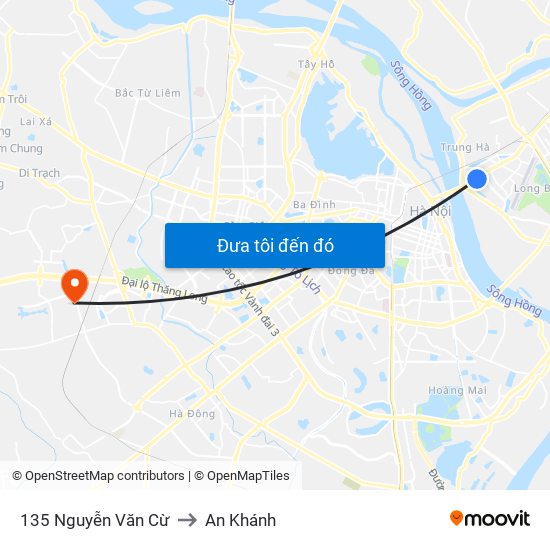 135 Nguyễn Văn Cừ to An Khánh map