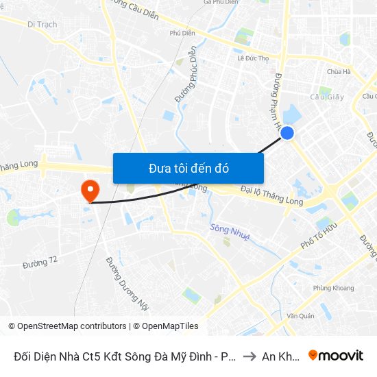 Đối Diện Nhà Ct5 Kđt Sông Đà Mỹ Đình - Phạm Hùng to An Khánh map