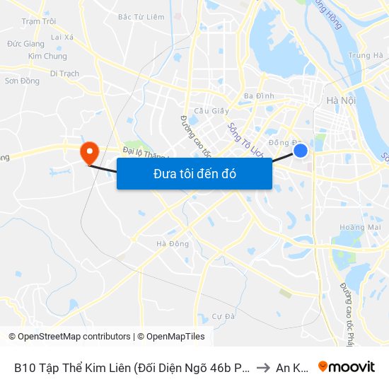 B10 Tập Thể Kim Liên (Đối Diện Ngõ 46b Phạm Ngọc Thạch) to An Khánh map