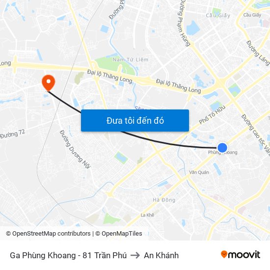Ga Phùng Khoang - 81 Trần Phú to An Khánh map