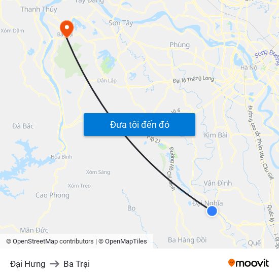 Đại Hưng to Ba Trại map