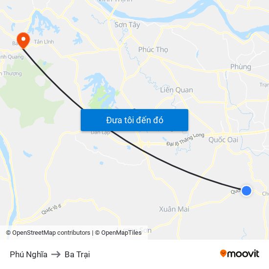 Phú Nghĩa to Ba Trại map