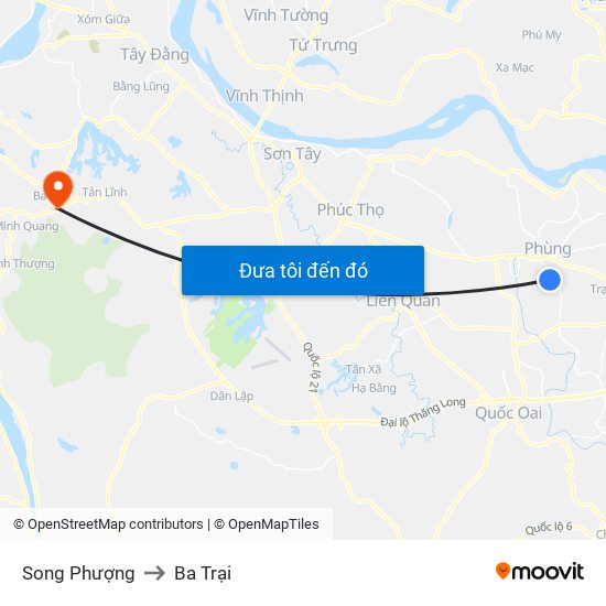 Song Phượng to Ba Trại map