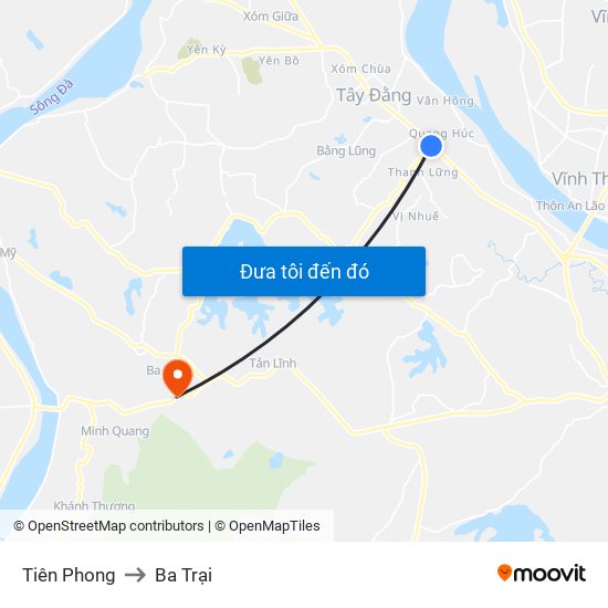 Tiên Phong to Ba Trại map