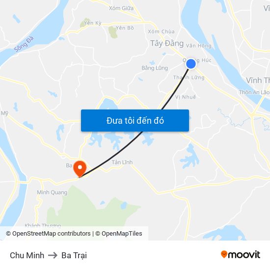 Chu Minh to Ba Trại map