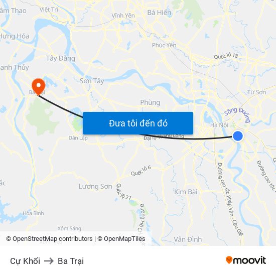 Cự Khối to Ba Trại map