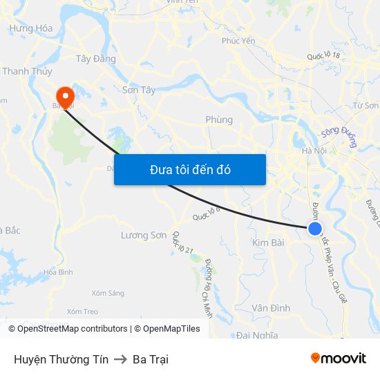 Huyện Thường Tín to Ba Trại map