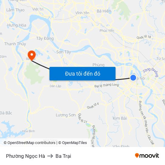 Phường Ngọc Hà to Ba Trại map