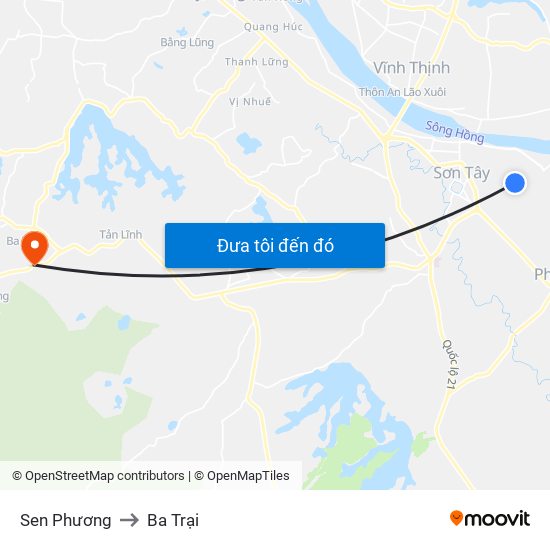 Sen Phương to Ba Trại map