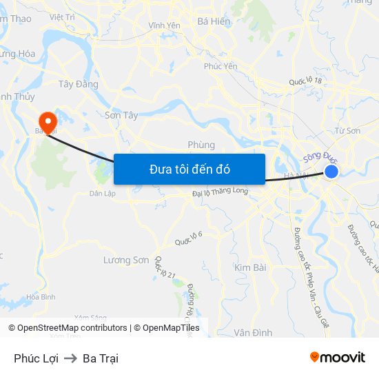 Phúc Lợi to Ba Trại map