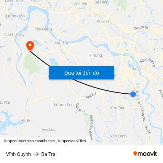 Vĩnh Quỳnh to Ba Trại map