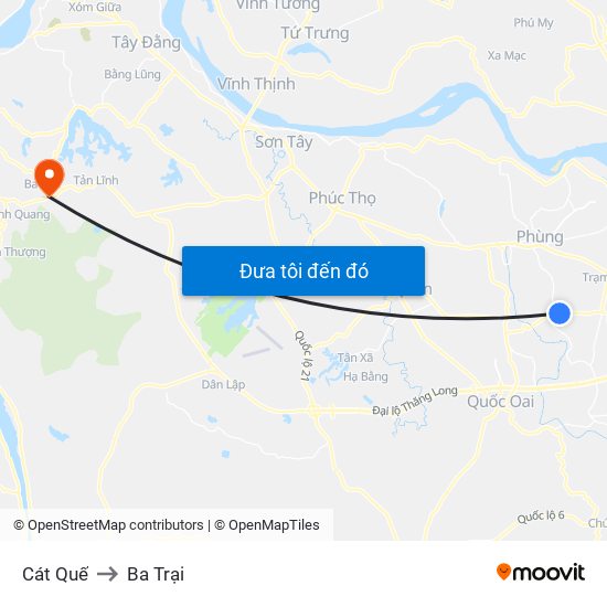 Cát Quế to Ba Trại map