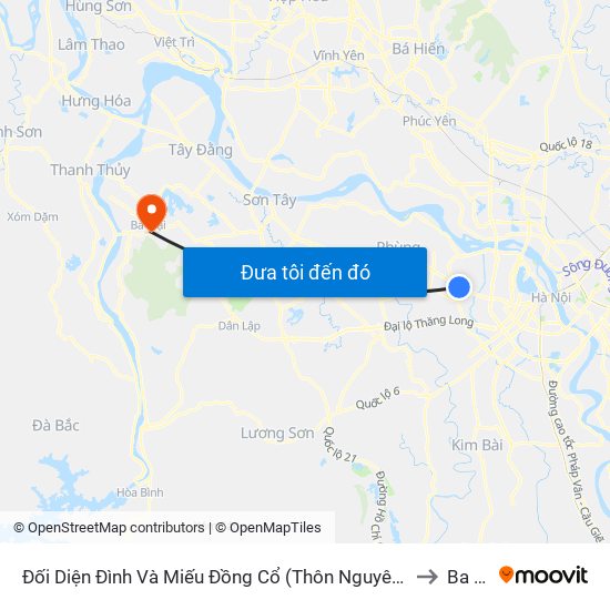 Đối Diện Đình Và Miếu Đồng Cổ (Thôn Nguyên Xá) - Đường 32 to Ba Trại map