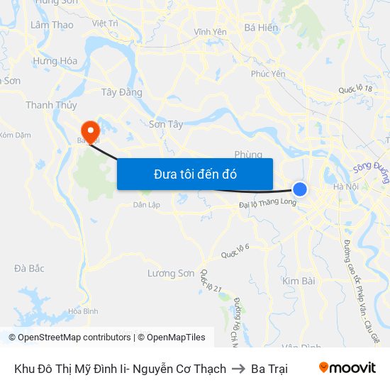 Khu Đô Thị Mỹ Đình Ii- Nguyễn Cơ Thạch to Ba Trại map