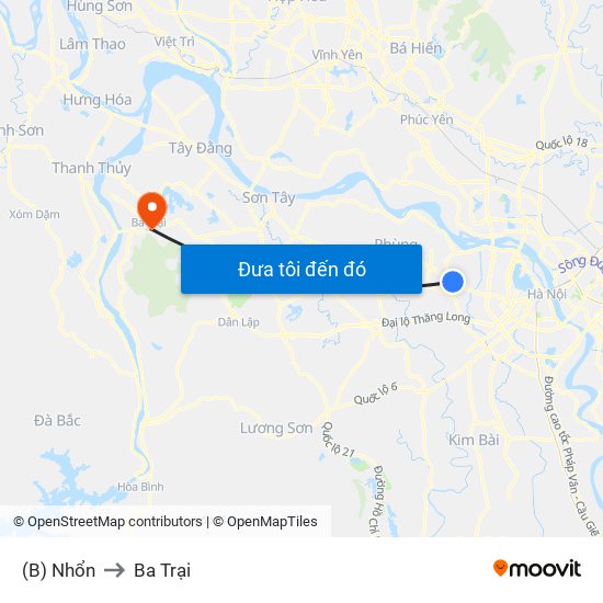 (B) Nhổn to Ba Trại map