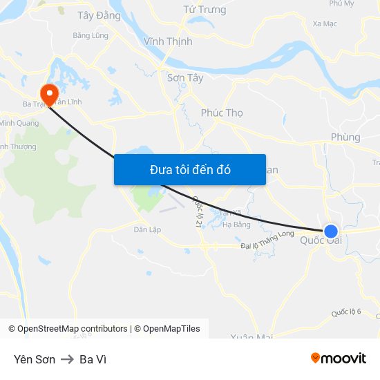 Yên Sơn to Ba Vì map