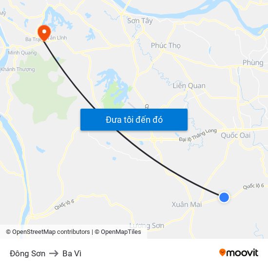 Đông Sơn to Ba Vì map