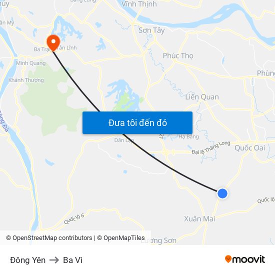 Đông Yên to Ba Vì map