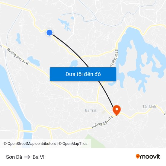 Sơn Đà to Ba Vì map