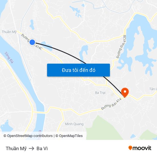 Thuần Mỹ to Ba Vì map