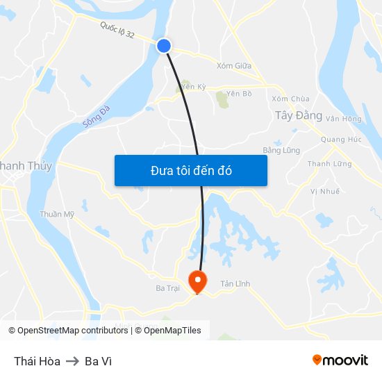 Thái Hòa to Ba Vì map