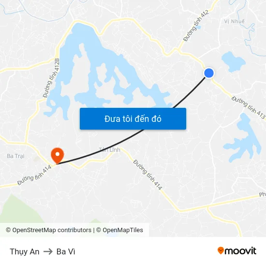 Thụy An to Ba Vì map
