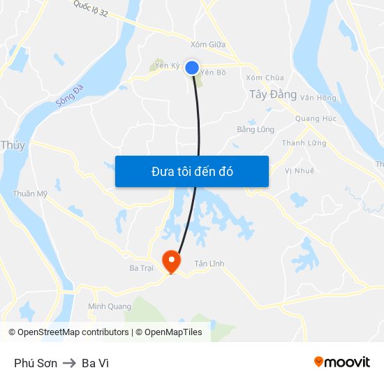 Phú Sơn to Ba Vì map