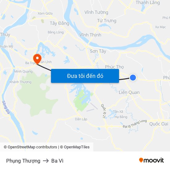 Phụng Thượng to Ba Vì map