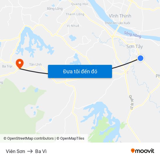 Viên Sơn to Ba Vì map