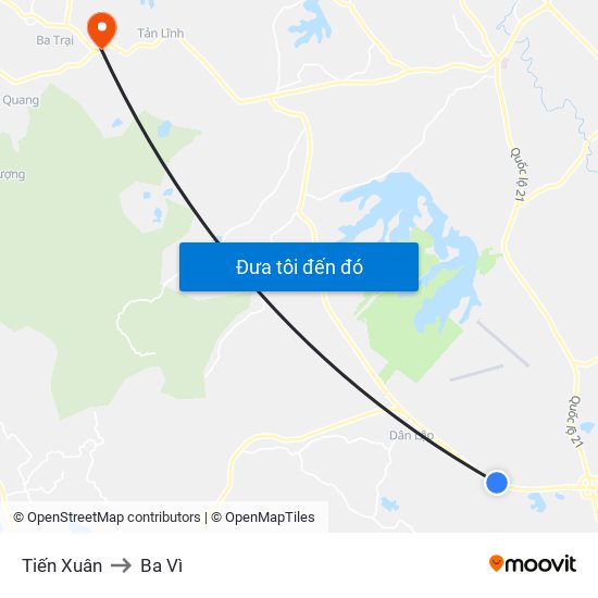 Tiến Xuân to Ba Vì map