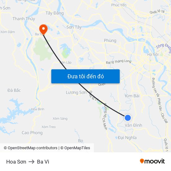 Hoa Sơn to Ba Vì map