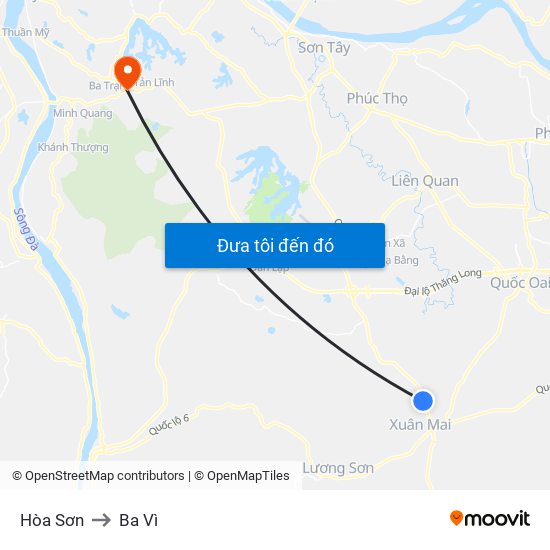 Hòa Sơn to Ba Vì map