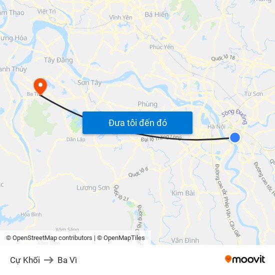 Cự Khối to Ba Vì map