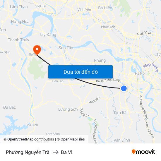 Phường Nguyễn Trãi to Ba Vì map