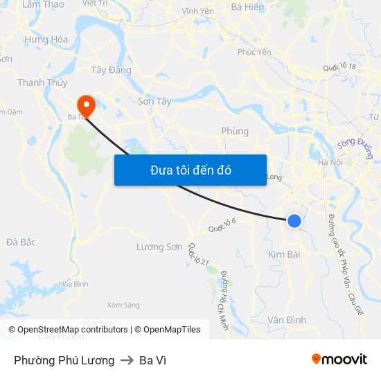 Phường Phú Lương to Ba Vì map