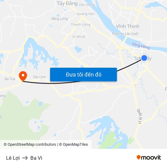 Lê Lợi to Ba Vì map