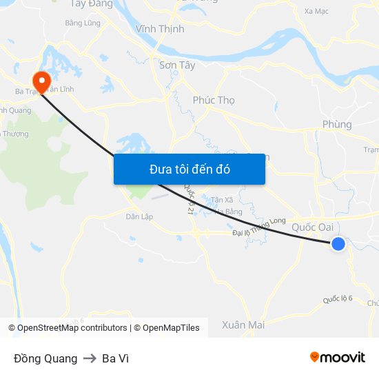 Đồng Quang to Ba Vì map