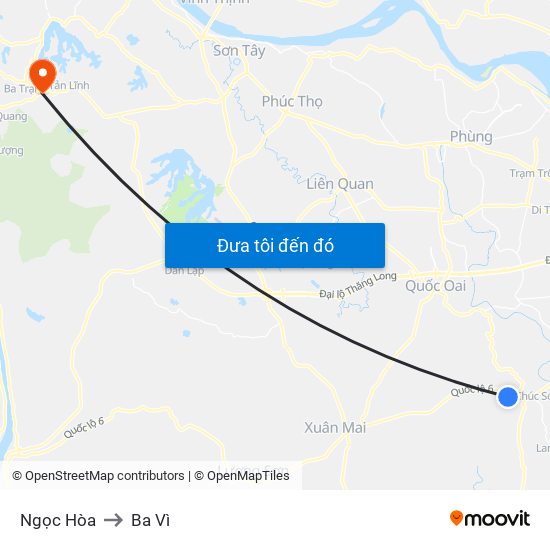 Ngọc Hòa to Ba Vì map